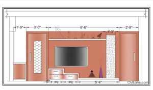 TV Unit Elevation Design